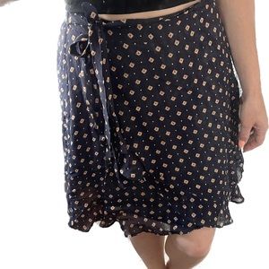 Anthropologie Skirt Mid Length Navy Blue, White, Tan. Worn one time!